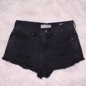 PacSun Distressed Black High-Rise Shorts